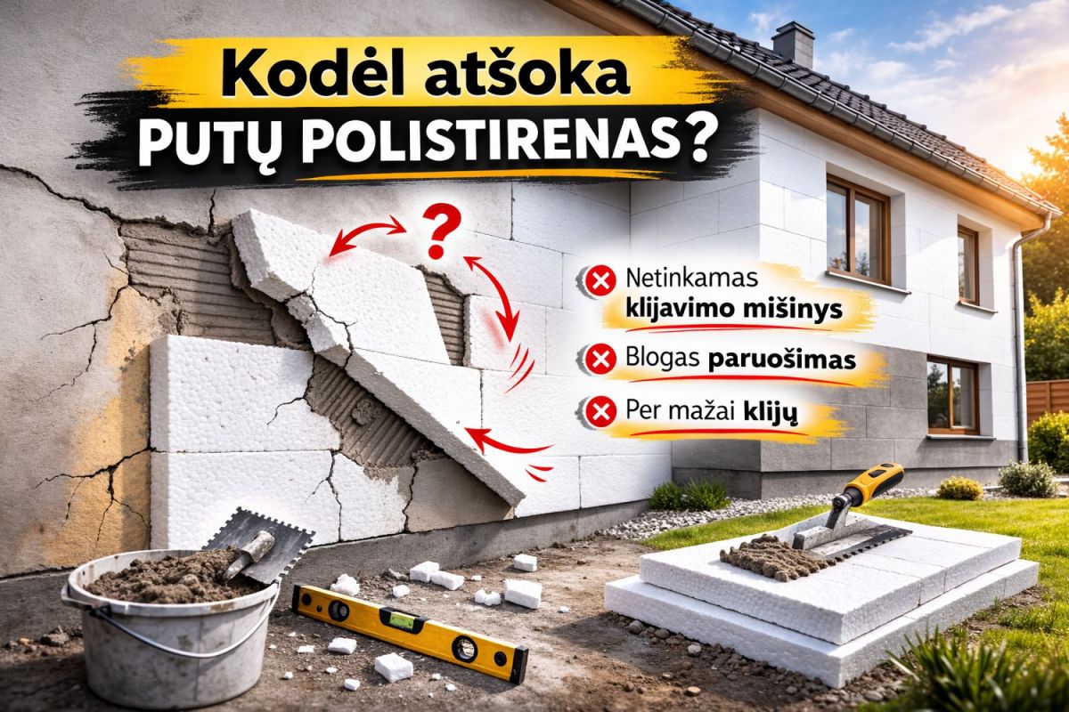 Kodėl atšoka putų polistirenas? Dažniausios klaidos