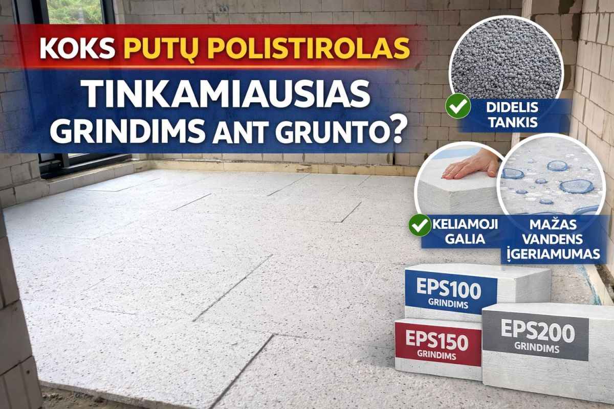 Koks putų polistirolas tinkamiausias grindims ant grunto?