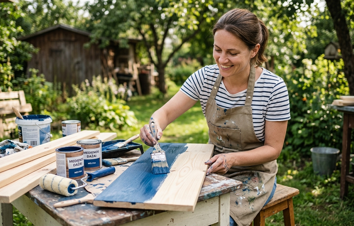 Medienos dažymas: paruošimas, dažymo eiga ir dažniausios klaidos