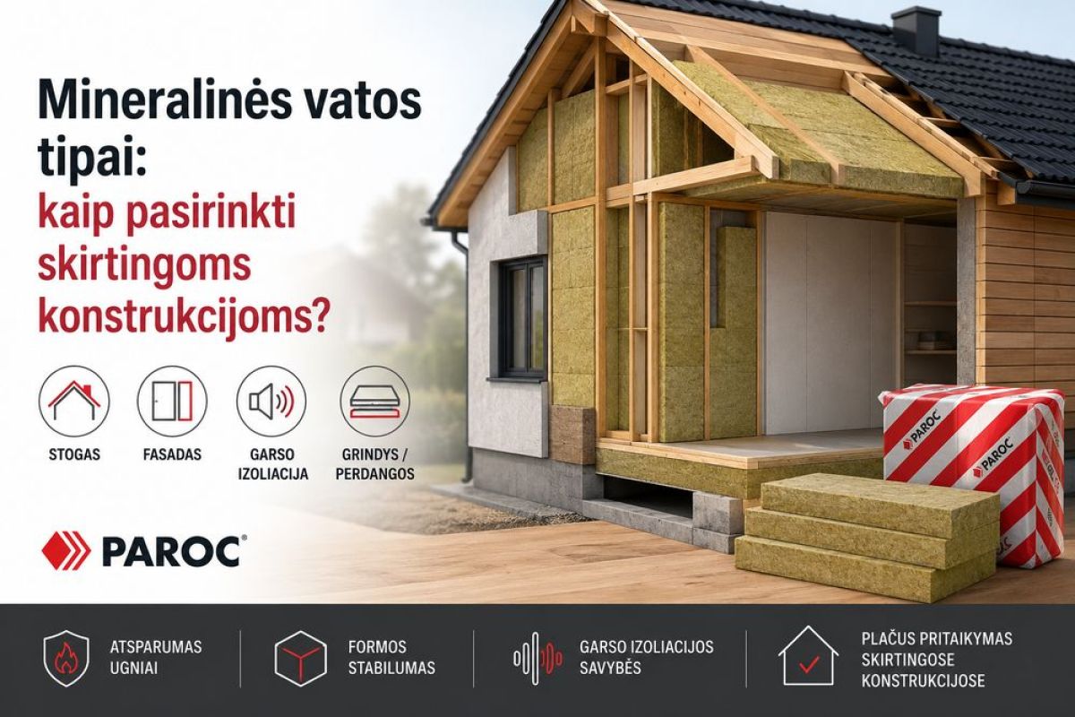 Mineralinės vatos tipai: kaip pasirinkti skirtingoms konstrukcijoms?