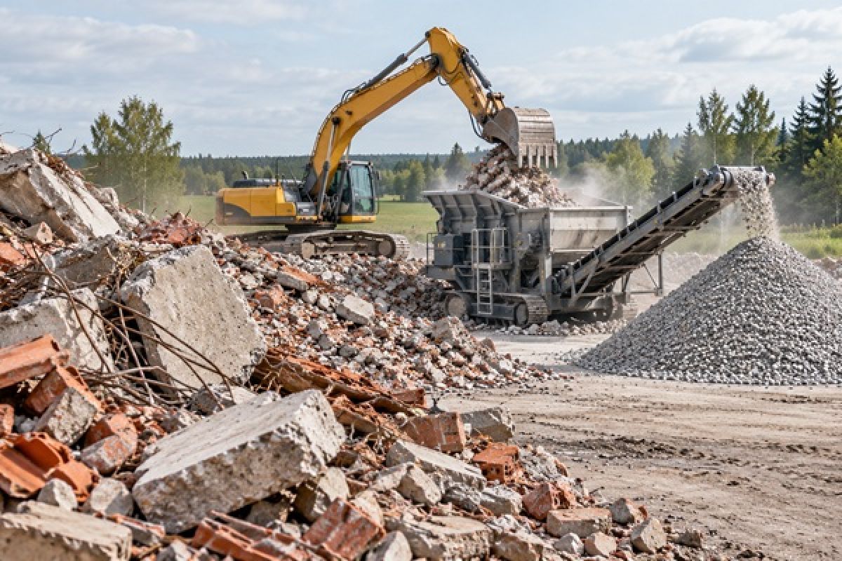 Nepavojingų statybinių atliekų priėmimas-tvarkymas Plungės rajone: betonas, plytos, čerpės