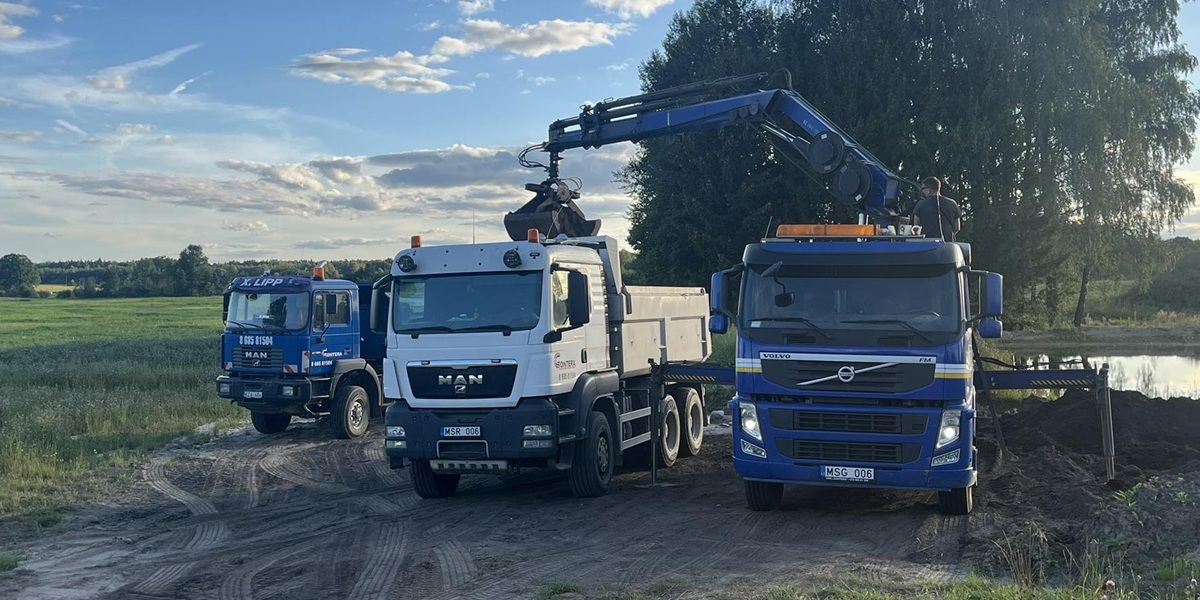 Gontera savivarčiai su fiskaras kranais &ndash; birių krovinių pervežimas Pietų Lietuvoje
