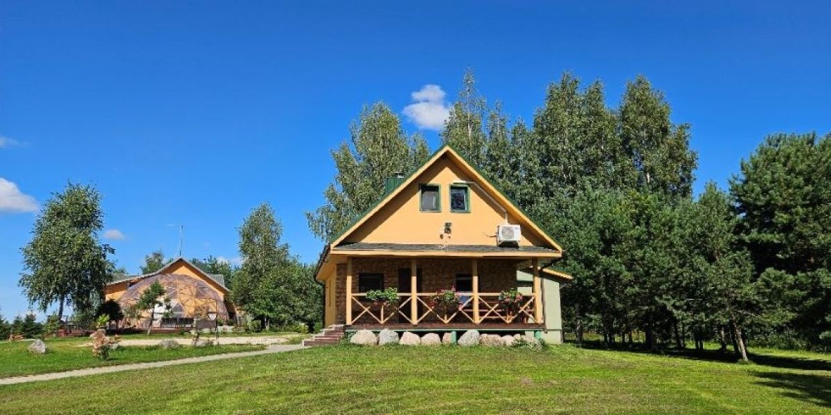 Ežero namas su 10 miegamųjų vietų kaimo sodyboje Molėtų rajone