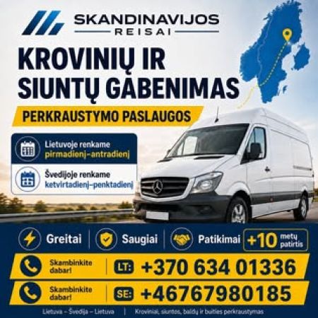 Siuntinius ir krovinius pristatome nuo durų iki durų