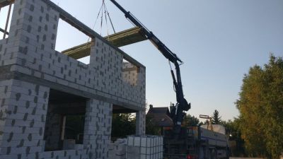 Perdengimo plokščių ir sąramų montavimas fiskaru