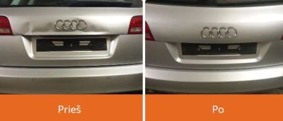 Efektyvus smulkių įlenkimų šalinimo procesas