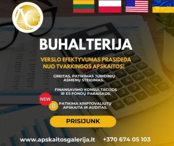 APSKAITOS GALERIJA, UAB - finansinės, juridinės konsultacijos, teisinės paslaugos, įmonių steigimas, buhalterinės paslaugos, auditas Vilniuje