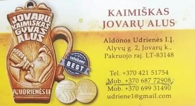 Kaimiškas gyvas Jovarų alus su medumi
